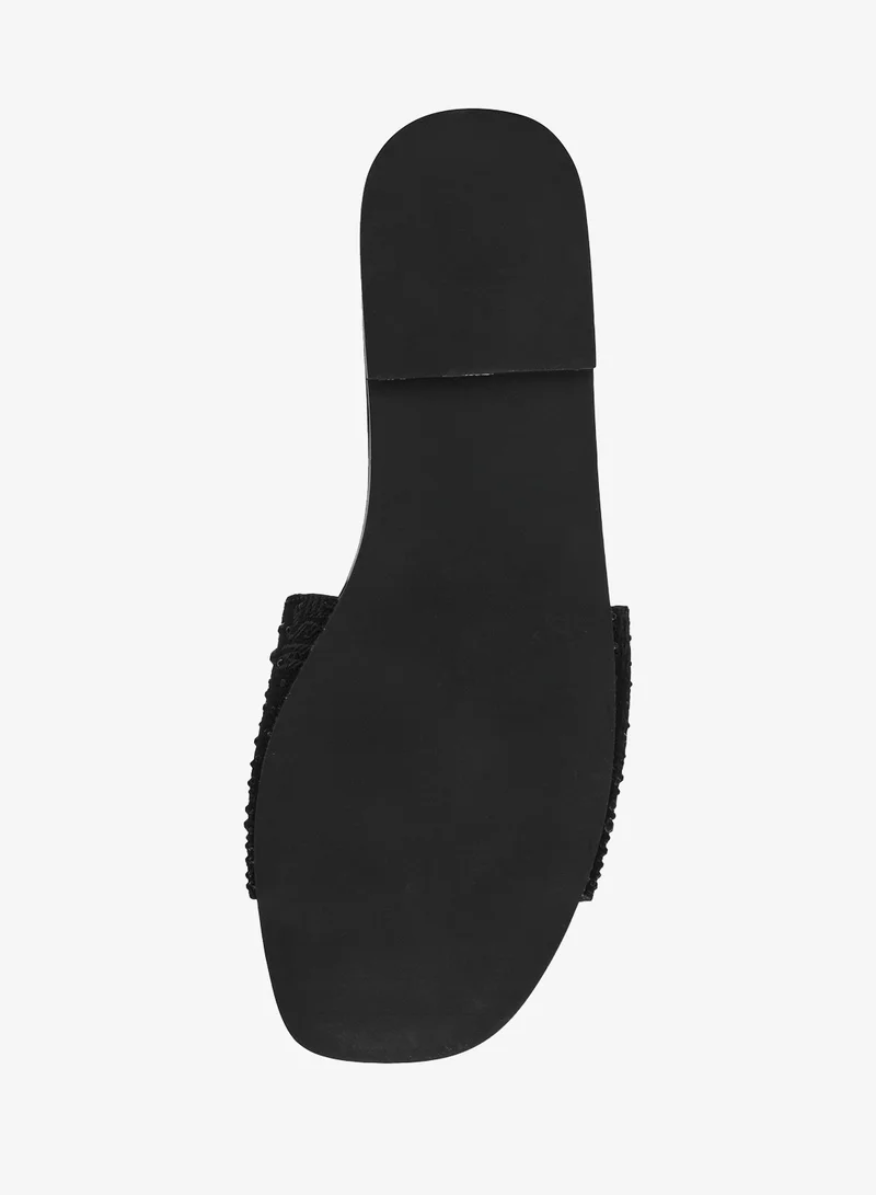 STEVE MADDEN  Single strap Logo Canvas Flats for Women | Best Price UAE